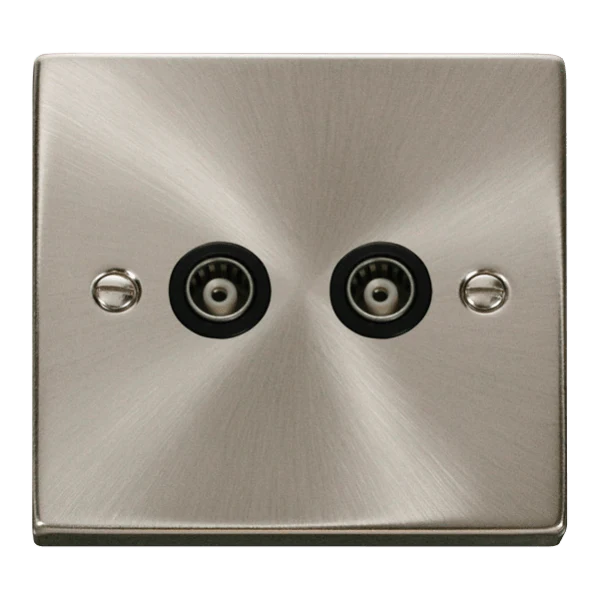 Click Scolmore Deco  2 Gang Isolated Co-Axial Socket - VPSC159BK