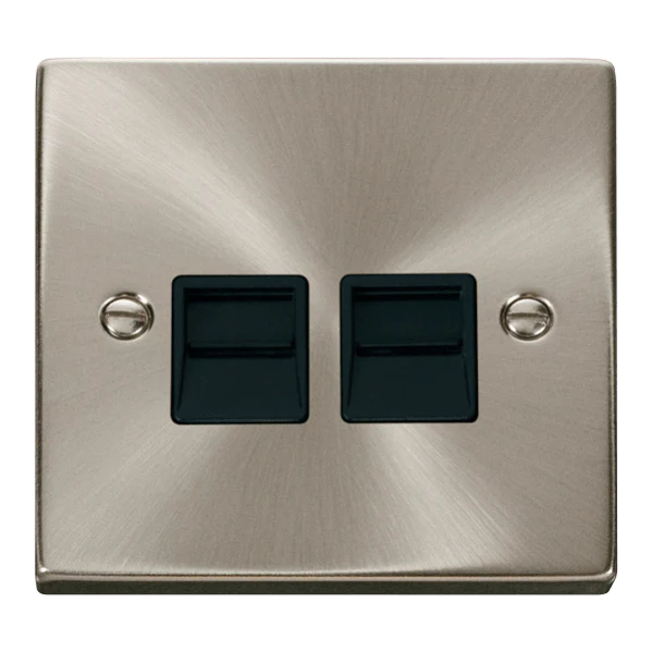 Click Scolmore Deco 2 Gang Master Telephone Socket - VPSC121BK
