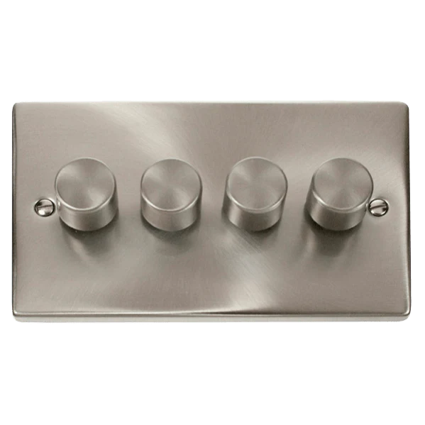 Click Scolmore Deco  4 Gang 400W-VA 2 Way Resistive-Inductive Dimmer Switch - VPSC154