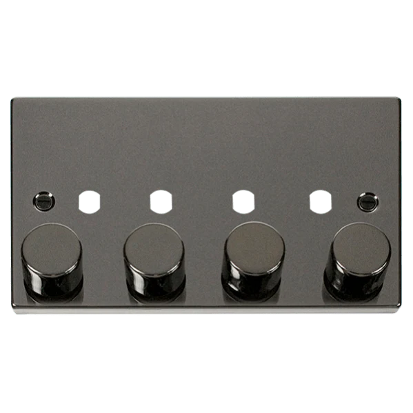 Click Scolmore Deco 4 Gang Dimmer Plate and Knob - VPBN154PL