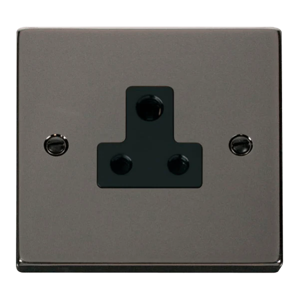 Click Scolmore Deco 5A Round Pin Plug Socket - VPBN038BK