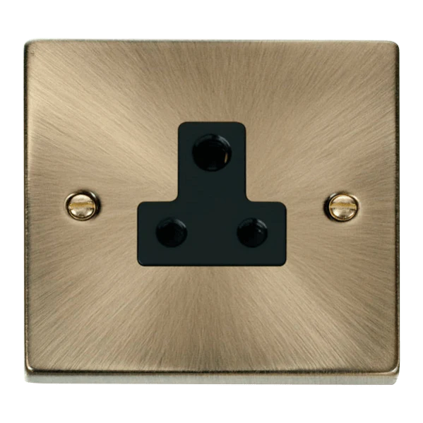 Click Scolmore Deco 5A Round Pin Socket - VPAB038BK