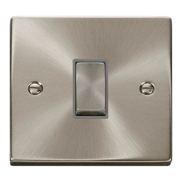 Click Scolmore Deco Ingot 1 Gang 10AX 2 Way Plate Switch - VPSC411GY