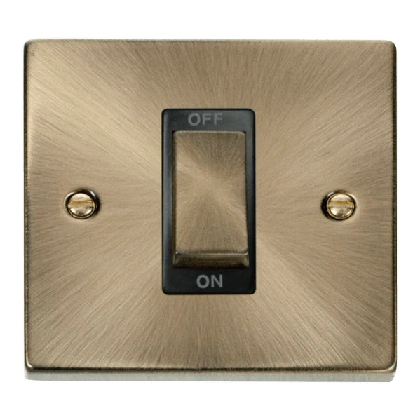 Click Scolmore Deco Ingot 1 Gang 45A 2 Pole Switch - VPAB500BK