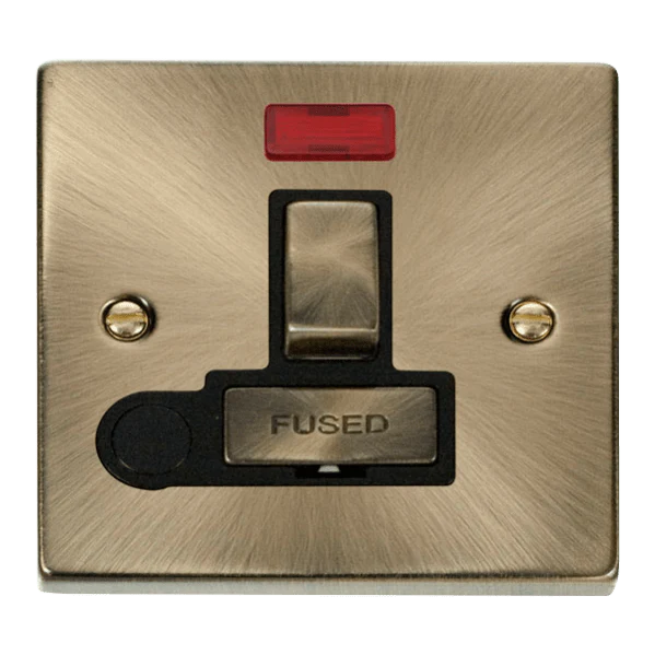 Click Scolmore Deco Ingot 13A Flex Outlet Neon Switched Fused Spur Unit - VPAB552BK