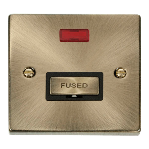 Click Scolmore Deco Ingot 13A Neon Fused Spur Unit - VPAB753BK