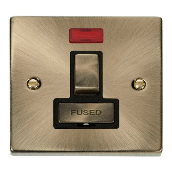 Click Scolmore Deco Ingot 13A Neon Switched Fused Spur Unit - VPAB752BK