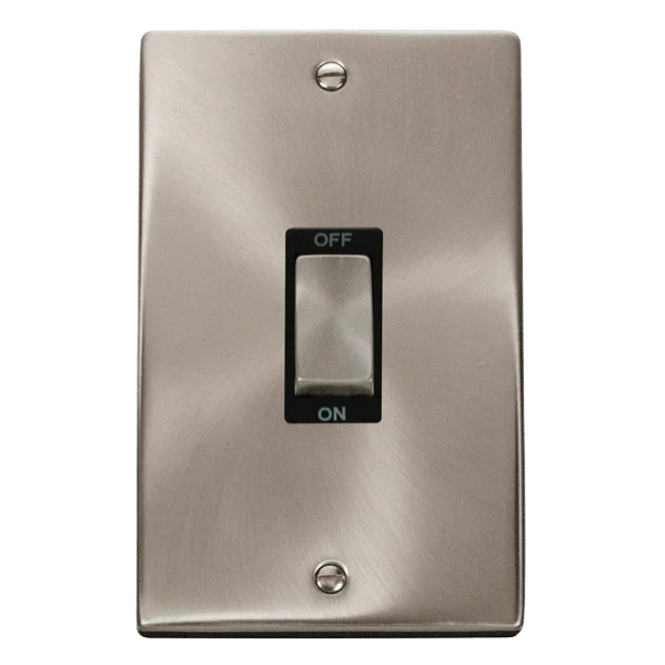 Click Scolmore Deco Ingot 2 Gang 45A 2 Pole Switch - VPSC502BK