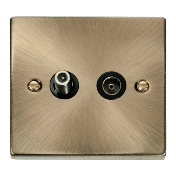 Click Scolmore Deco Isolated Co-Axial and Satellite Socket - VPAB157BK