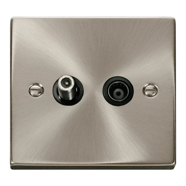 Click Scolmore Deco Isolated Co-Axial and Satellite Socket - VPSC157BK