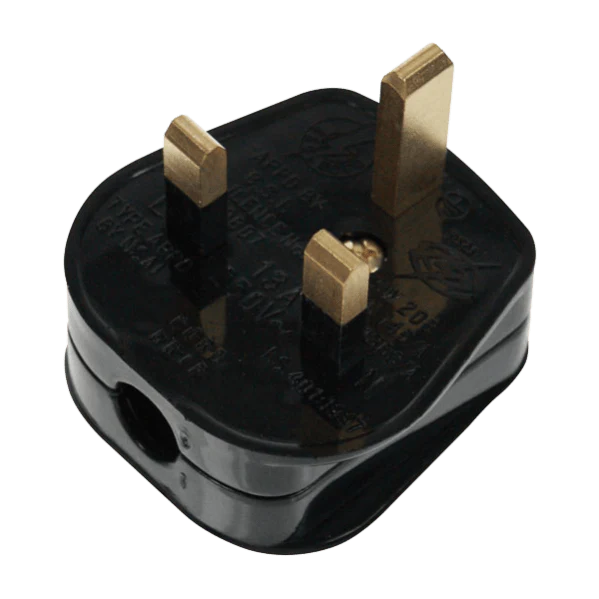 Click Scolmore Essentials Uk Resiliant 13A Plug (5A) Black - PA312