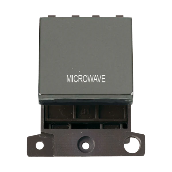 Click Scolmore MiniGrid 20A Double-Pole Ingot Microwave Switch Black Nickel - MD022BN-MW