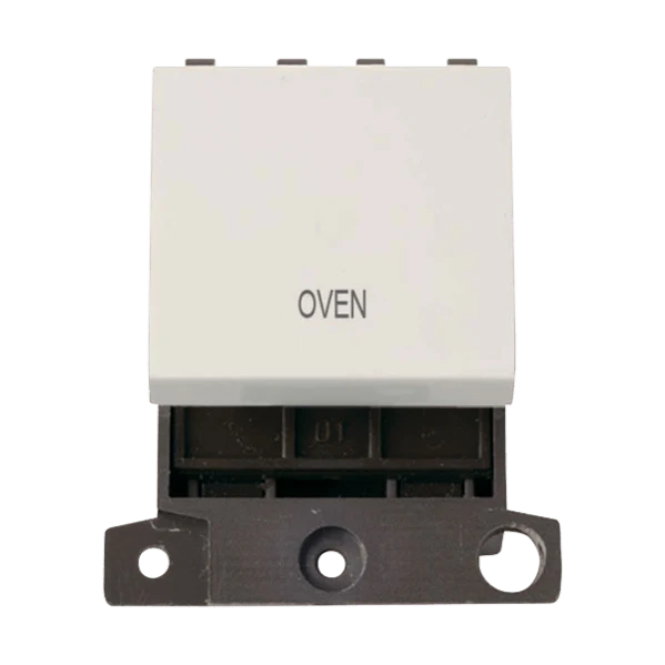 Click Scolmore MiniGrid 20A Double-Pole Ingot Oven Switch White - MD022PW-OV