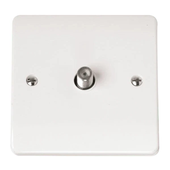 Click Scolmore Mode 1 Gang Satellite Outlet Socket Polar White - CMA156