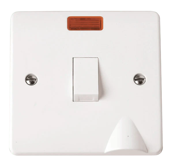 Click Scolmore Mode 20A 1 Gang Rocker Switch With Neon Polar White - CMA023