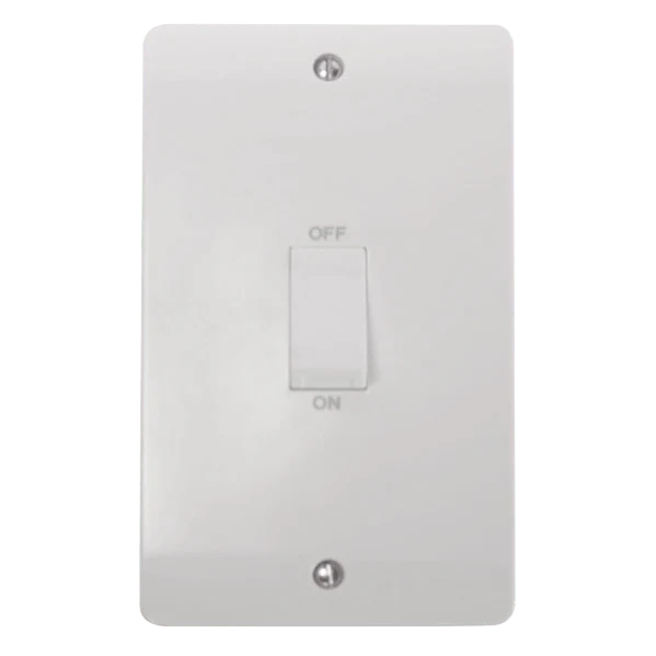 Click Scolmore Mode 45A Single Cooker Rocker Switch Polar White - CMA502