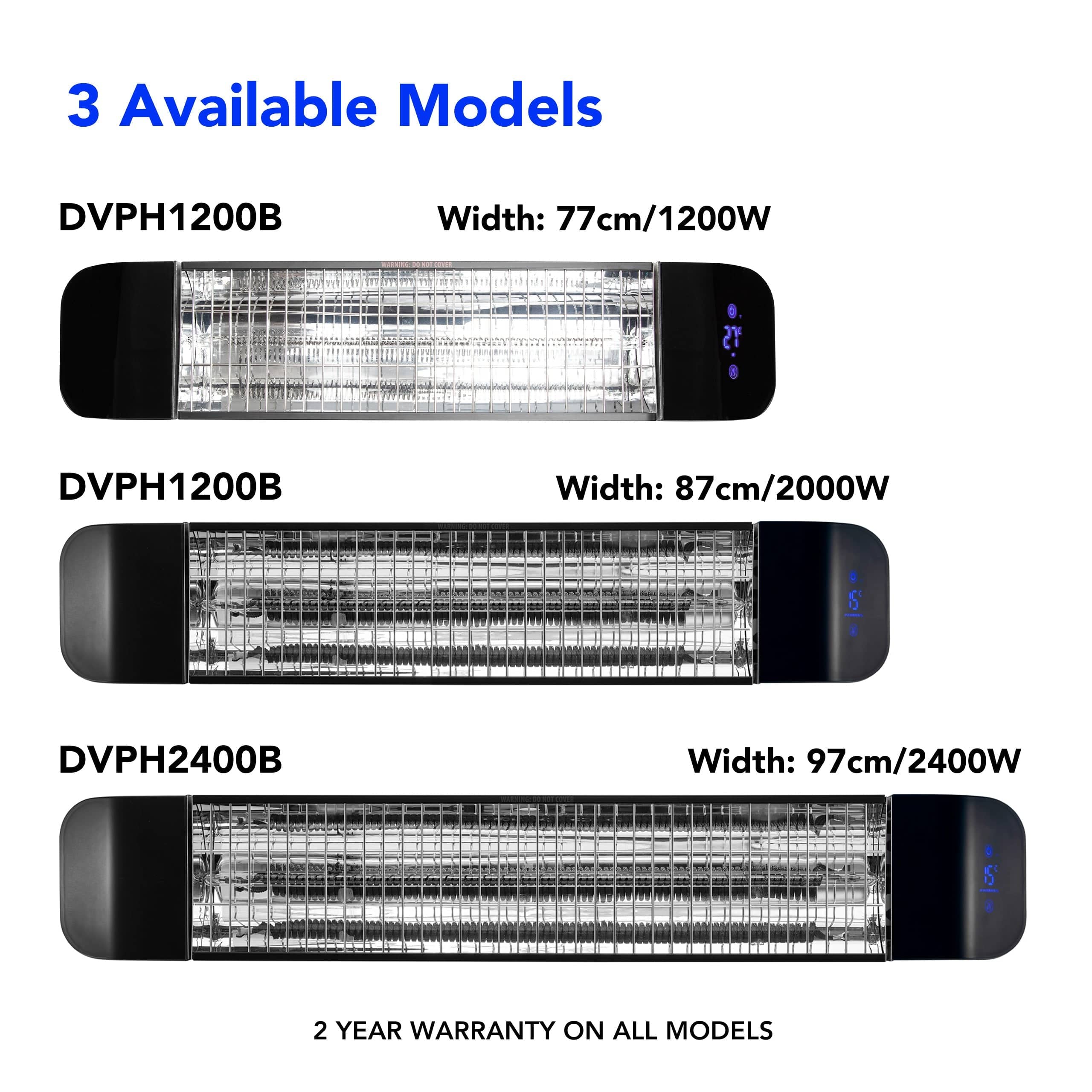 Devola 1.2kW Wi-Fi Patio Radiant Heater - DVPH1200B - Return Unit - Image 9