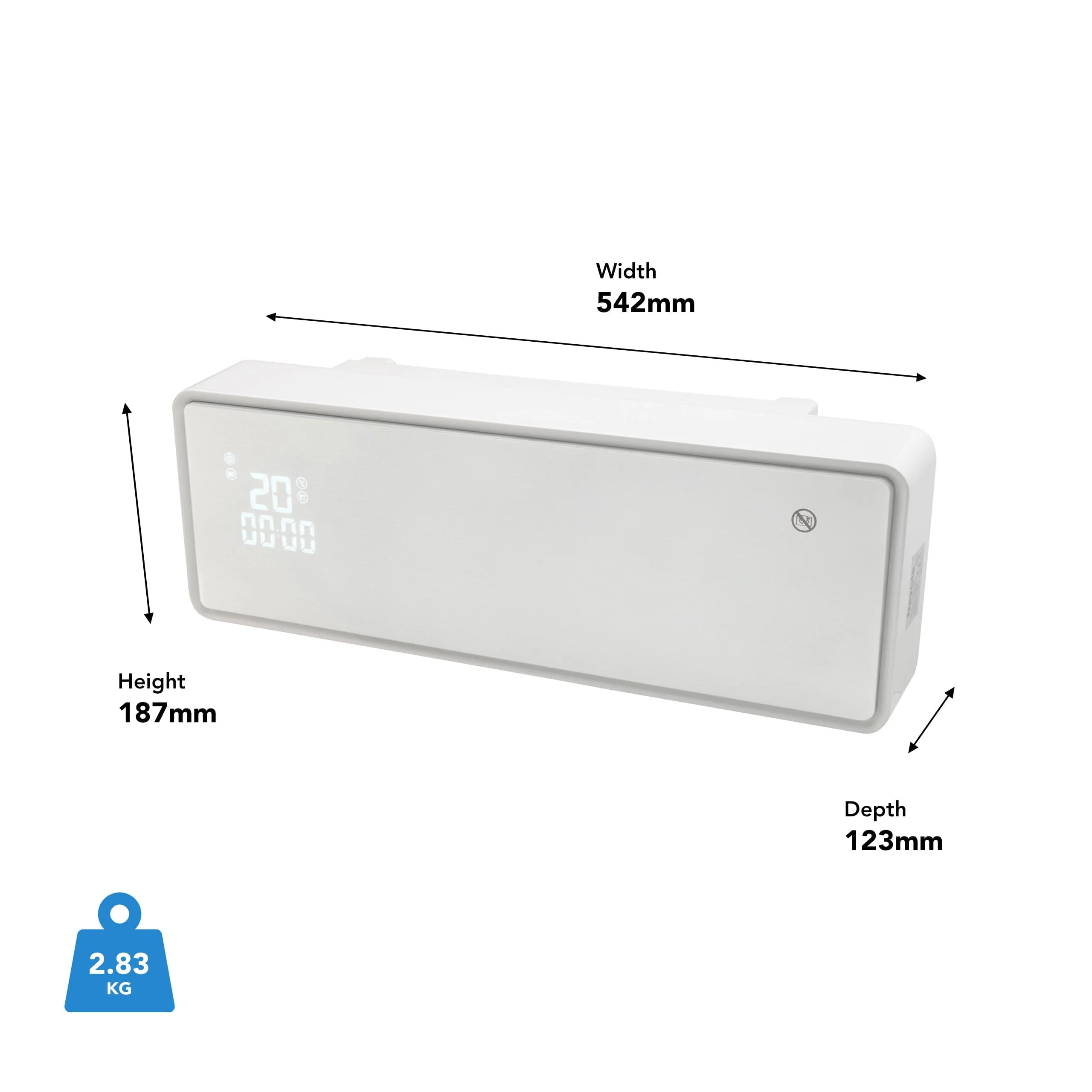 Devola 2kW Air Curtain White - DVSH20GW - Return Unit - Image 5
