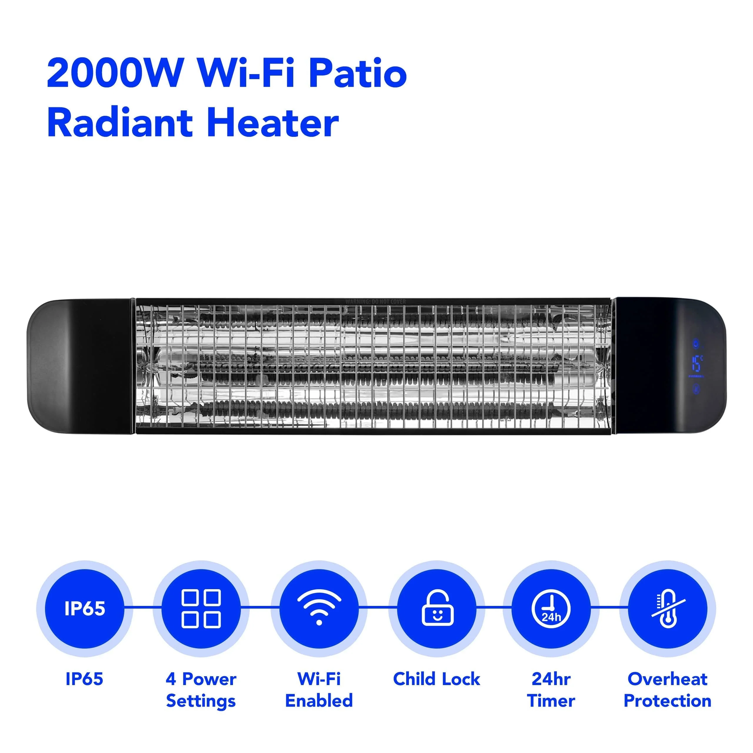 Devola 2kW Wi-Fi Patio Radiant Heater - DVPH2000B - Return Unit - Image 2