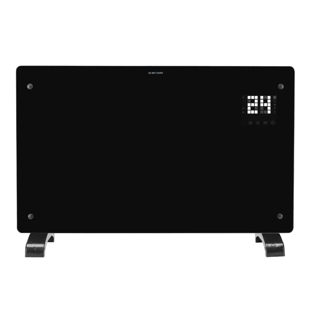 Devola Designer 2kW Smart Glass Panel Heater with Timer Black – DVPW2000B - Return Unit