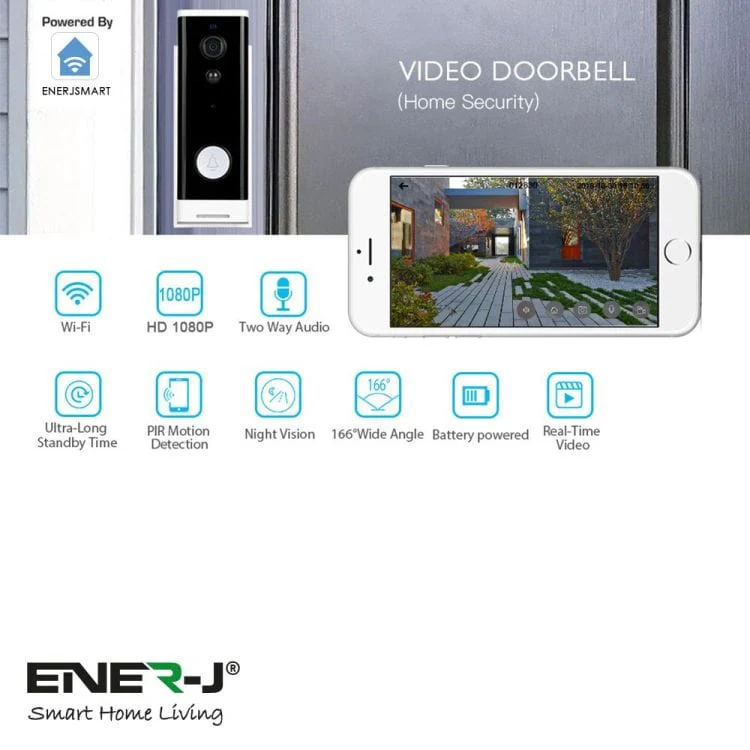 ENERJ Slim Wireless Video Door Bell & Chime - SHA5307 - Image 5