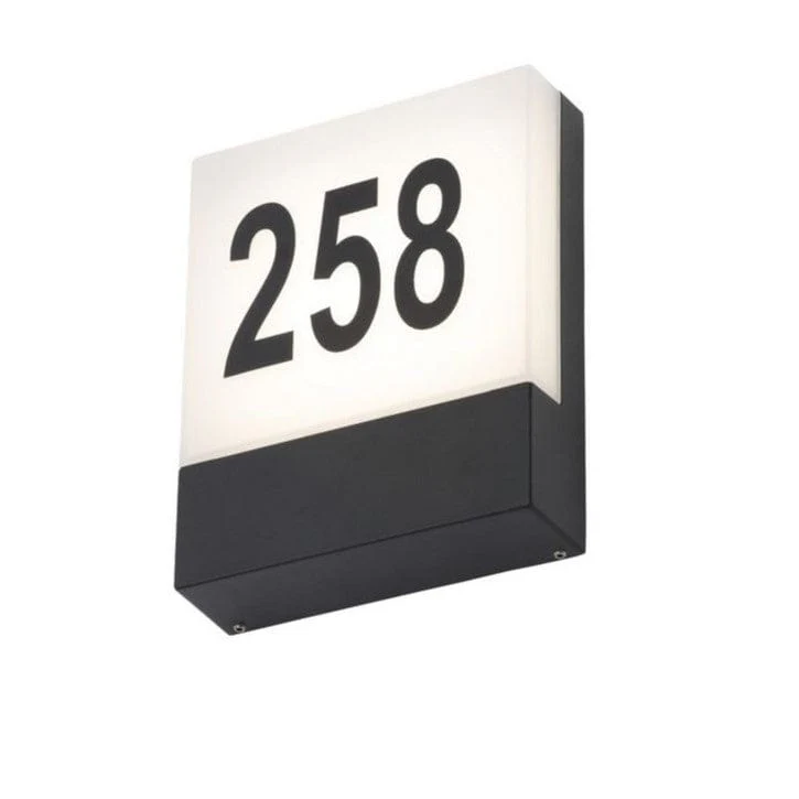 Forum Iota 6W LED Door Number with Photocell IP54 - Black - ZN-34044-BLK