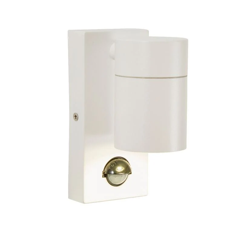 Forum Leto Fixed Wall GU10 Downlight with PIR IP44 - White - ZN-37938-WHT