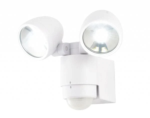 Forum Sirocco 6W Security Twin Spotlight with PIR Sensor IP44 - White - ZN-23454-WHT