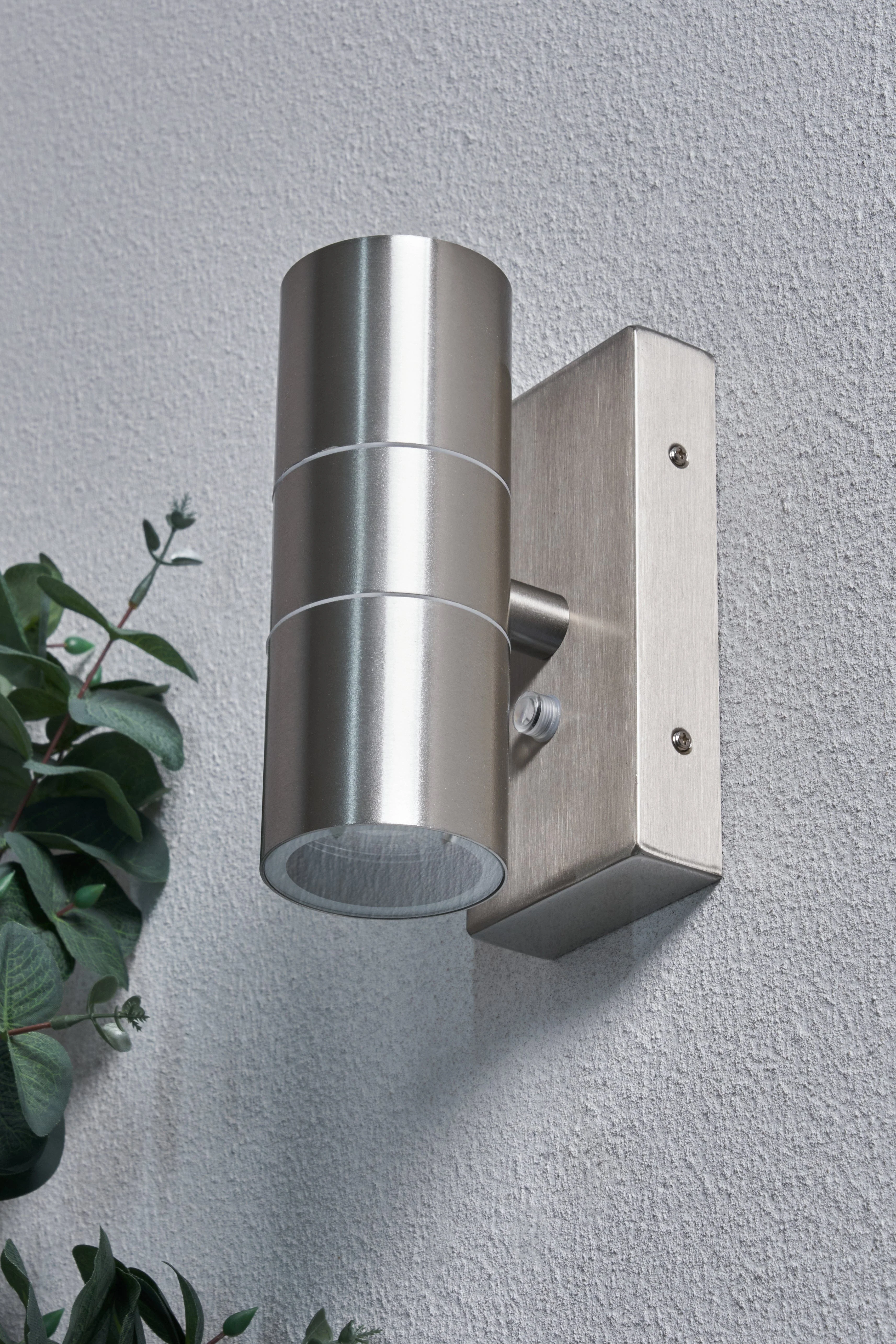 Forum Leto Wall GU10 Up/Downlight with Photocell IP65 - Stainless Steel - ZN-34022-SST-65 - Image 3