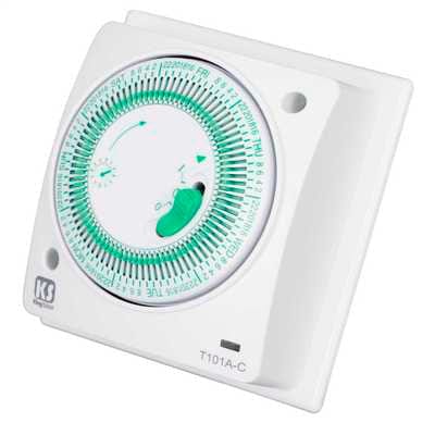 Greenbrook Timer 7 Day Mech Socket Box Mounted 16A - T101A-C