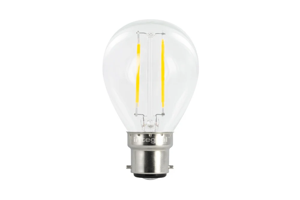 Integral 2W LED BC/B22 Golf Ball Warm White 330 Clear - ILGOLFB22NC003