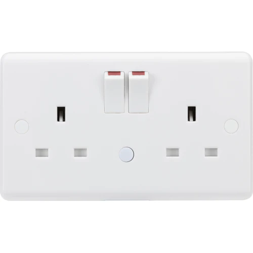 Knightsbridge 13A 2G DP switched socket with night light function - White - CU9NL