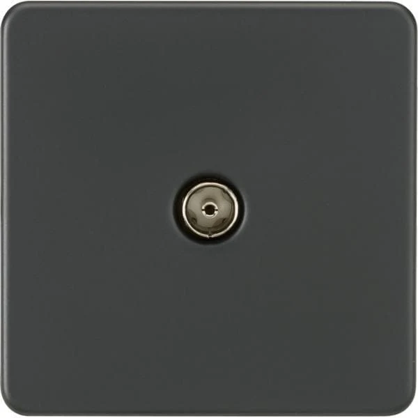 Knightsbridge Screwless 1G TV Outlet (Non-Isolated) - Anthracite - SF0100AT