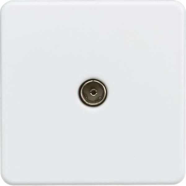 Knightsbridge Screwless 1G TV outlet (non-isolated) - Matt white - SF0100MW