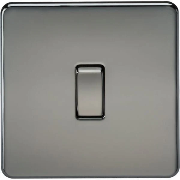 Knightsbridge Screwless 10AX 1G 2-Way Switch - Black Nickel - SF2000BN