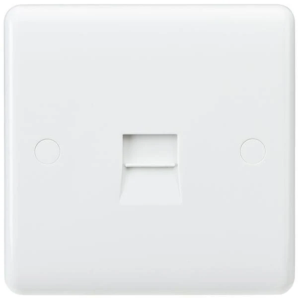 Knightsbridge Curved Edge Telephone Master Socket - White - CU7300
