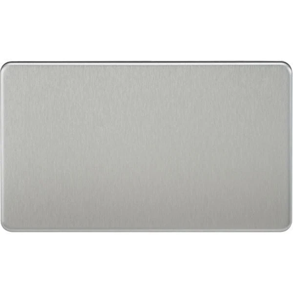 MLA Knightsbridge Screwless 2G Blanking Plate Brushed Chrome - SF8360BC