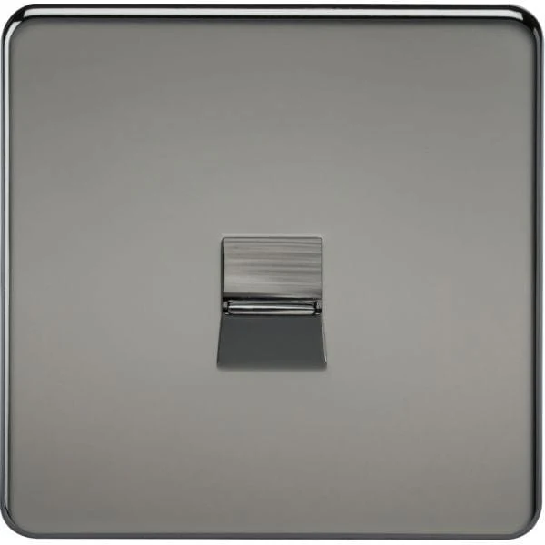 Knightsbridge Screwless Telephone Master Socket - Black Nickel - SF7300BN