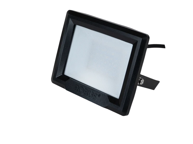 Robus HiLume 50W LED flood light, IP65, Black, 4000K, c/w 1m flex - RHL5040-04