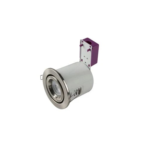 Robus Starling 50W Mains Voltage Die Cast Fire Rated Downlight, Ip20, 106MM, Brushed Chrome, Dimmable, Directional - RSF208-13