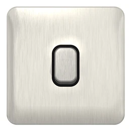 Schneider LSD 10AX 1G 2W Switch Black Insert - Stainless Steel - GGBL1012BSS