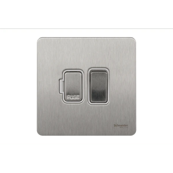 Schneider USFP 13A Switched FCU White Insert - Stainless Steel - GU5410WSS