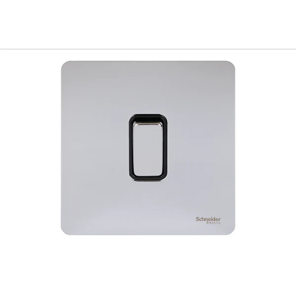 Schneider USFP 16AX 1G 2W Switched Black Insert - Polished Chrome - GU1412BPC