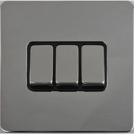 Schneider USFP 16AX 3G 2W Switched Black Insert Polished Chrome - GU1432BPC