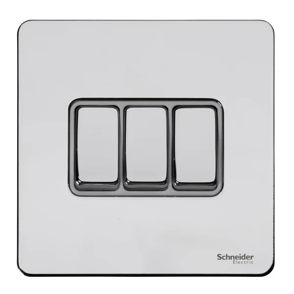Schneider USFP 16AX 3G 2W Switched White Insert Polished Chrome - GU1432WPC