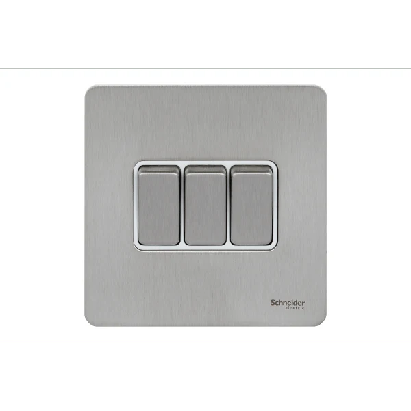 Schneider USFP 16AX 3G 2W Switched White Insert - Stainless Steel - GU1432WSS