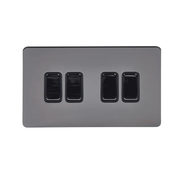 Schneider USFP 16AX 4G 2W Switched Black Insert Black Nickel - GU1442BBN