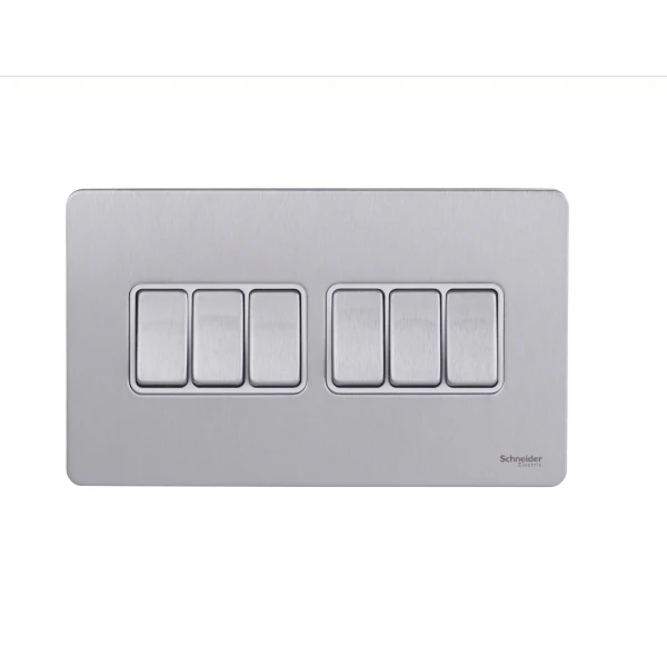 Schneider USFP 16AX 6G 2W Switched White Insert Stainless Steel - GU1462WSS