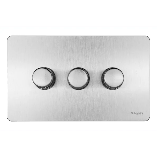 Schneider USFP 3G 2W 250W/VA Dimmer Switch Stainless Steel - GU6432CSS
