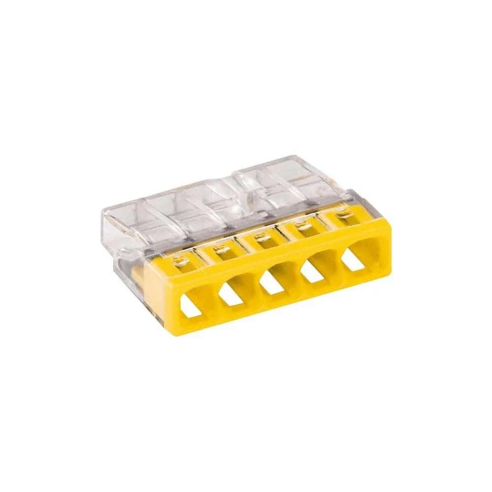 Wago Compact Push Wire Connector 5-Conductor Terminal Block Housing - 2273-205